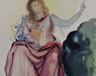 Salvador DALI: Paradise 4, Béatrice, Original Engraving, DIVINE COMEDIE + certificate