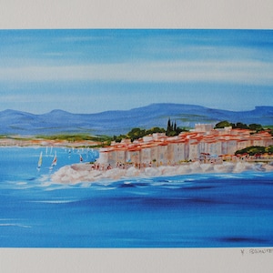Anne-Marie BRIANTE (1948-)  :  The calanques (Marseilles)  - Original LITHOGRAPH handsigned and numbered - 390 copies