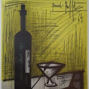 Bernard BUFFET: Pan y vida, CARTEL en litografía original firmada, 1964