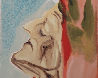 サルバドール・ダリ 1960年 神曲 楽園 木版画「天国と天使たち」 額