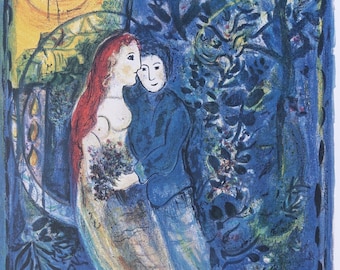 Marc CHAGALL : Wedding day  - Signed and numbered LITHOGRAPH #500 copies