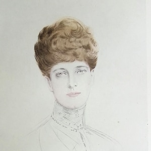 Paul César HELLEU : Queen Alexandra , Etching, 1913