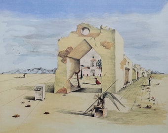 Salvador DALI : The paranoïac village - Signed and numbered LITHOGRAPH #500 copies