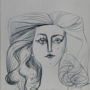 Pablo PICASSO - Portrait of a beautiful bourgeois - Original Etching, 1952