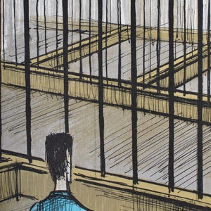 BUFFET Bernard : Prison - original LITHOGRAPH, Referenced, MOURLOT, 1978