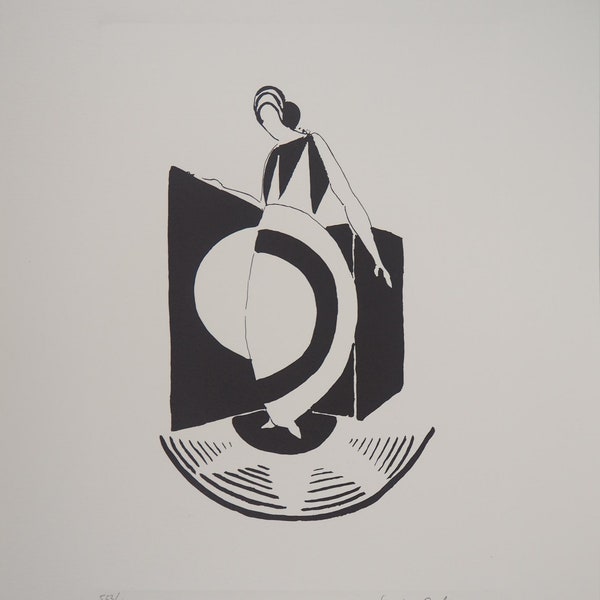 Sonia DELAUNAY : Robe graphique art déco, LITHOGRAPHIE Originale signée et numérotée, 600ex