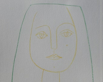 Pablo PICASSO - Portrait of woman - Original Etching, 1952