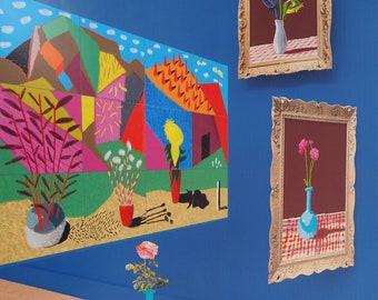 David HOCKNEY : 20 Flowers and Some Bigger Pictures, Affiche originale, 2022