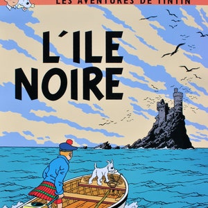 Hergé: The black Island, Original poster, official edition (Tintin Museum)