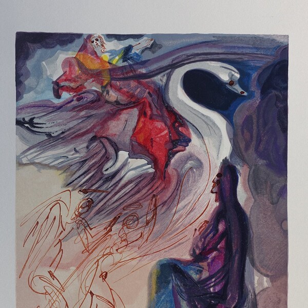 Salvador DALI : Paradis 19 - Le langage de l'oiseau -  Gravure Originale #DIVINE COMEDIE + certificat