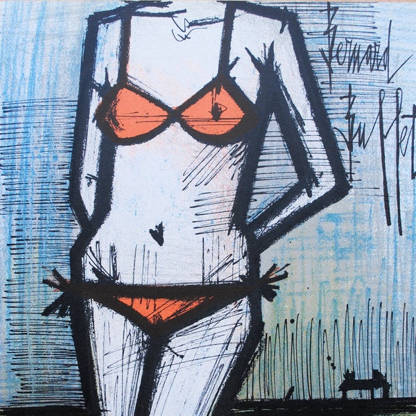 Bernard BUFFET : le bikini - LITHOGRAPHIE signée et référencée, 1967 par Mourlot