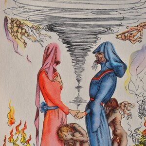 Salvador DALI : The Evil Whirlwind - Signed and dated etching, 1948 edition + certificate
