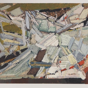 Nicolas de STAEL: Composición abstracta, litografía firmada, 1974