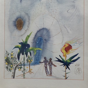 Salvador DALI : The door of Paradise, Signed and dated etching, 1949 + certificate