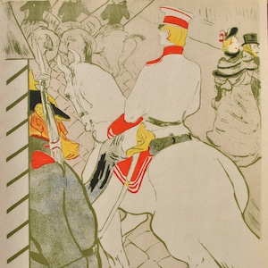 Henri de TOULOUSE-LAUTREC: El caballo blanco del archiduque, LITOGRAFÍA firmada, 1927