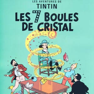 Hergé : The 7 Crystal Balls, Original poster, official edition (Tintin Museum)