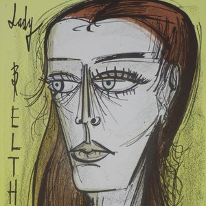 BUFFET Bernard : Lady Beltham, Original LITHOGRAPH, Referenced, MOURLOT, 1967