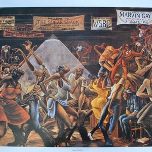 Ernie BARNES: Sugar Shack - Signed SERIGRAPHY, 2002