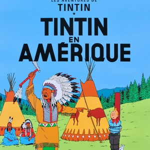 Hergé: Tintin in America, Original poster, official edition (Tintin Museum)