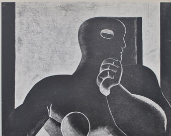 LE CORBUSIER : The thinking man, Engraving, 1938