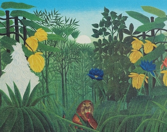 Le Douanier ROUSSEAU - The Lion’s Meal - Original Lithograph - 1976