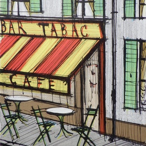 BUFFET Bernard : The Bar tabac, Original LITHOGRAPH, Referenced, MOURLOT, 1978