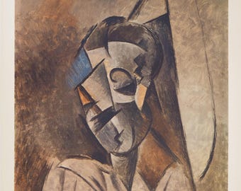 1968年 パブロ・ピカソ サイン入りカラーリトグラフ「驚きの顔