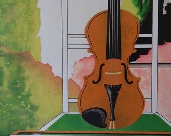 PIerre SORLIER : The Violin - Original signed LITHOGRAPH #100 copies + certificate