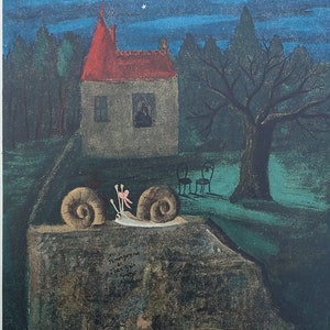 PEYNET Raymond, The Snails, Humorous signed ETCHING, 1943