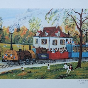 Dan GANDRE  : Paris / St Germain Train - Original LITHOGRAPH pencil signed, 225 copies + certificate