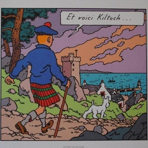 HERGÉ : TINTIN - The black island, 3 lithographs ex libris, 2011