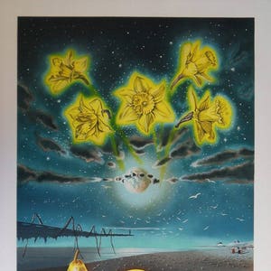 XAVIER DEGANS – Narcisi – Litografia originale firmata – Prova d’artista – 1982 – Natura morta floreale francese