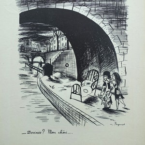PEYNET Raymond - The Parisian surprise -  Humorous signed ETCHING - 1943