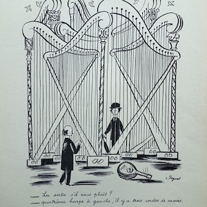 PEYNET Raymond - The harp portail - Humorous signed ETCHING - 1943