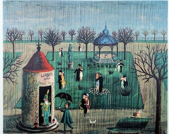 PEYNET Raymond, The lovers garden, Humorous signed ETCHING, 1943 + certificate