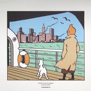HERGÉ : TINTIN in America, 3 lithographs ex libris, 2011
