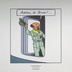 HERGE (after) - TINTIN Moonshot - 3 lithographs ex libris, 2010