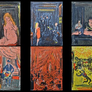 André COTTAVOZ : Miss Blandish, 9 original LITHOGRAPHS, 1972 by Mourlot