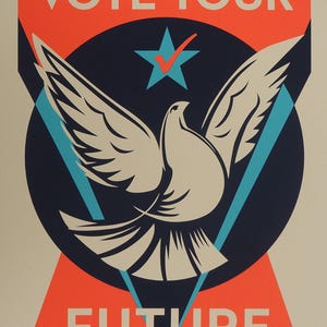 NEVERMIND (THOMAS WIMBERLY) – Vote Your Future – Serigrafía original firmada – 2020 – Arte político – Street Art – 61 x 45,5 cm