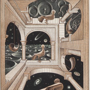 M.C. ESCHER: Metafisica, facsimile firmato, 2008, 450 esemplari