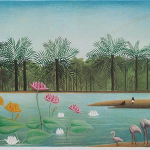 Henri ROUSSEAU (detto il doganiere): Il fiammingo, LITOGRAFIA originale firmata e numerata, 300 copie, 1976