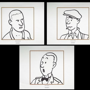 HERGE (after) - TINTIN The Boys - 3 lithographs ex libris, 2011