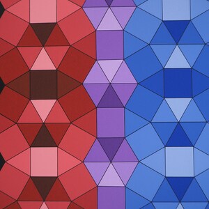 Victor VASARELY : Composition cinétique en rouge, noir et violet (YKA, Sérigraphie originale (photo de détail 4) - Crédit photo : Galerie Art.Paris