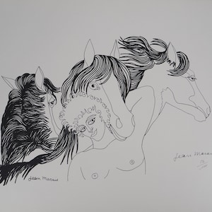 Jean MARAIS: L'amico dei cavalli, litografia firmata