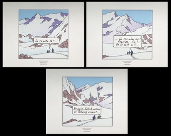 HERGE (after) - TINTIN in Tibet - 3 lithographs ex libris #2010