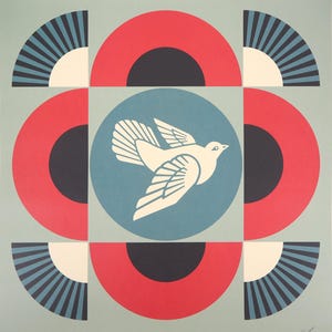 Shepard FAIREY - Geometric Dove Red - Signed Screenprint - Street Art 2021