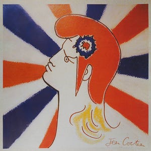 Jean COCTEAU: La Marianne, Póster vintage original firmado, 1961