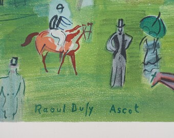 Raoul DUFY - Ascot Horse Racing - Signed Lithograph - Panoramic