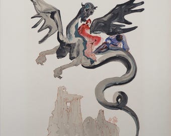 1960年制作のサルバドール・ダリ作「神曲」木版画「天国への階段