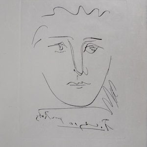 Pablo PICASSO: Volto per Roby, incisione originale firmata, 1950